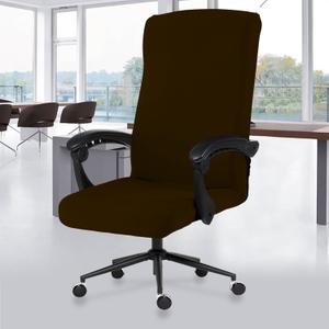 DIVA EN CAMINO DEC Office Chair Cover with Durable Zipper, Soft Stretch Slipcover for Desk, Boss, or High Back Chair (Brown)
