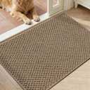 Dirt Trapper Door Mat 24" x 36", Non Slip Washable Doormat, Beige | Stain Resistant and Absorbent Welcome Mat, Dog Door Mats,Low Profile Entrance Floor Mats for Front Back Door