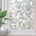 Window Privacy Film, Stained Glass Window Films, 3D Pebble Rainbow Windows Cling Decorative Decals, Sun Blocking Windows Stickers Static Cling Door Covering (23.6" x 78.7")