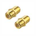 VCE Coaxial Cable Connector, RG6 Coax Cable Extender F-Type Gold Plated Adapter Female to Female for TV, Satellite, 2 Pack