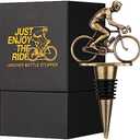 LKKCHER Bicycle Wine Bottle Stopper, Cute Wine Gifts for Men Women, Vintage Bicycle Cycling Gifts, Father Gifts Christmas Birthday Gifts for Rider Cyclist, Bronze Wine Saver, Wine Accessories