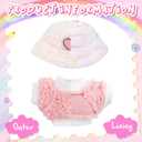 5 Pcs Stylish Set for 17cm Dolls with Fashion Hat ,Water Bottle,Skirt,Shoes and Sweater Outfit Set, Cute Doll Style Accessories Gift(Cute,Pink)