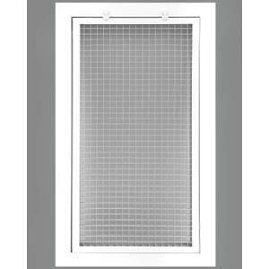 HVAC Premium 12'' x 18'' Cube Core Eggcrate Return Air Filter Grille for 1'' Filter - Aluminum - White [Outer Dimensions: 14.5 x 20.5]