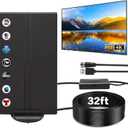 2025 Strongest Digital TV Antenna for Smart TV, 1800+Miles Range Indoor/Outdoor, 360 Reception with Amplifier Signal Booster for Local Channels Support 4K 8K 1080p 32ft Thick Coaxial Cable