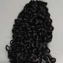 Datanala Brazilian Remy Water Wave Ponytail Extensions 24Inch Human Hair Drawstring Ponytail Extension Clip in Hair Extensions Nature Black Color for Black Women (24Inch/WW PY)