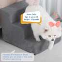 Aodisman Dog Stairs for Small Dogs, 3-Step Non-Slip Pet Stairs for Couch Sofa and Chair, Dog Bed Stairs for Puppy, Older Cat,Grey,13.6" H