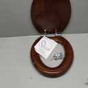 Angel Shield Elongated Wood Toilet Seat with Quiet Close,Easy Clean,Quick-Release Hinges(Elongated,Dark Walnut) (Elongated-18.5")