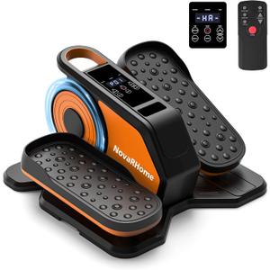 Under Desk Elliptical Machine, Quiet & Portable Electric Machine Seated Pedal Exerciser with Remote Control, Low-Impact Electric Leg Workout Machine with 12 Level Speeds Adjustable for Home Office