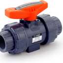 HYDROSEAL Kaplan 1 PVC True Union Ball Valve Threaded (NPT) with Full Port, ASTM F1970, EPDM O-Rings and Reversible PTFE Seats (1'')
