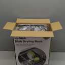 Over the Sink Expandable Dish Drainer Drying Rack In Stainless Steel for Small Kitchen, Counter Space Saving Modern Compact Metal Above Plate Dryer Strainer, Adjustable Hanging Inside Drain Holder (Silver)