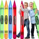 4 Pcs 43.3 Inch Jumbo Inflatable Crayons Balloons Neon Large Blow up Crayons Giant Prop Decorations for Birthday Classroom Party Decor Back to School Decorations(Green, Yellow, Blue, Red)
