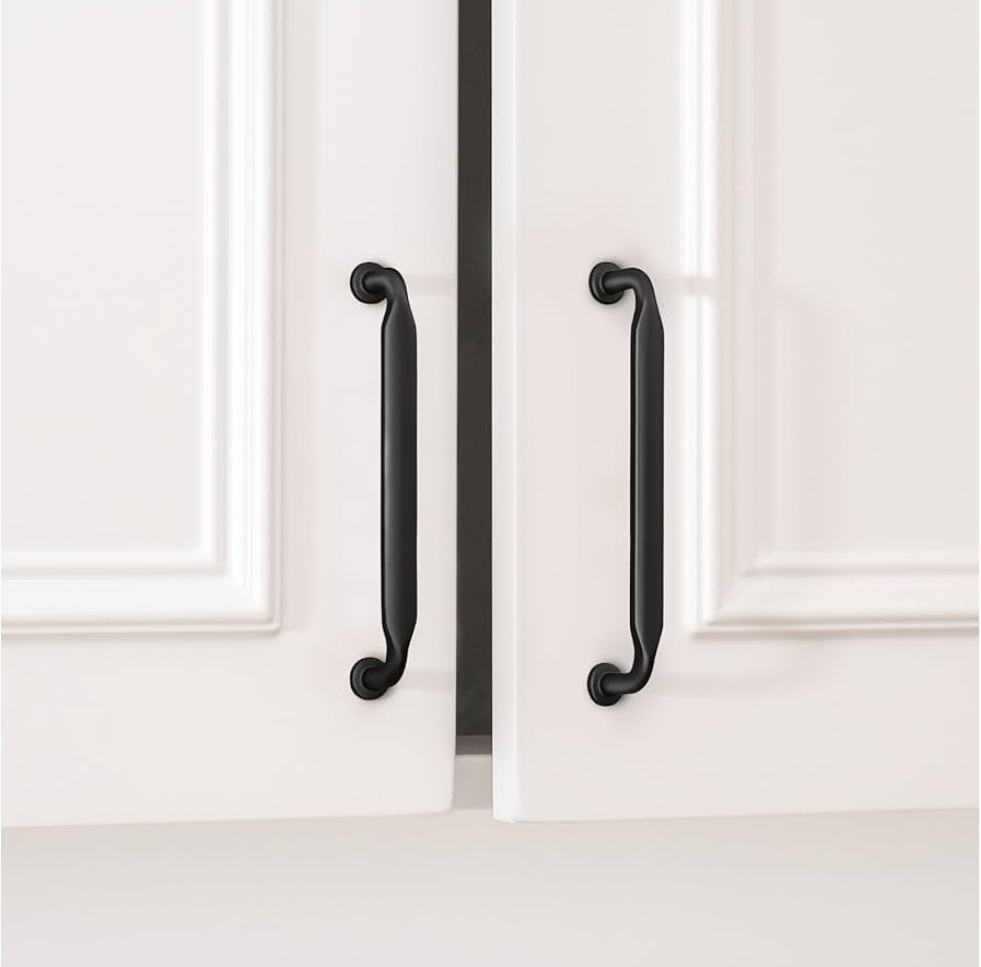 Goldenwarm 10 Pack 5 Inch Black Cabinet Handles Matte Black Drawer Pulls Kitchen Cabinet Handles Solid Zinc Alloy Pulls for Dresser Drawer Hardware