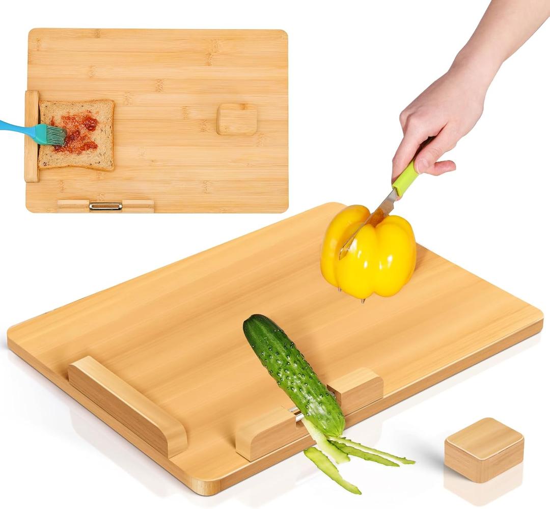 Adaptive One-Handed Cutting Board - Easy to Use, Lightweight, Multi-Functional Kitchen Paring Board for Disabled, Stroke Survivors and Amputees