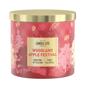 Candle-lite Woodland Apple Festival Candles, , 14 oz Jar, 45 Hour Burn, Fall Scented Candle for Home Decor, 3-Wick, Proudly Poured in USA, Candle Decoration , Pack Of 2