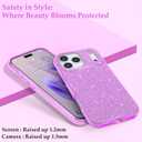 MILPROX Compatible for iPhone 17 Pro Glitter Case 6.3 inch, Stylish Luxury Shiny Sparkle Bling Sparkly Rubber Gel Shell Case Design for Women Girls, Girly Fashion Chic 3 Layers Bumper Cover - Purple