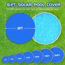Evoio Solar Pool Cover 6 ft Round for Above Ground Inground Pools Bubble Wrap Covers for Hot Tub Spa Thermal Heating, 15 Mil Circle Blue Floating Blanket for 6-24 Foot Feet Diameter Swimming Pools