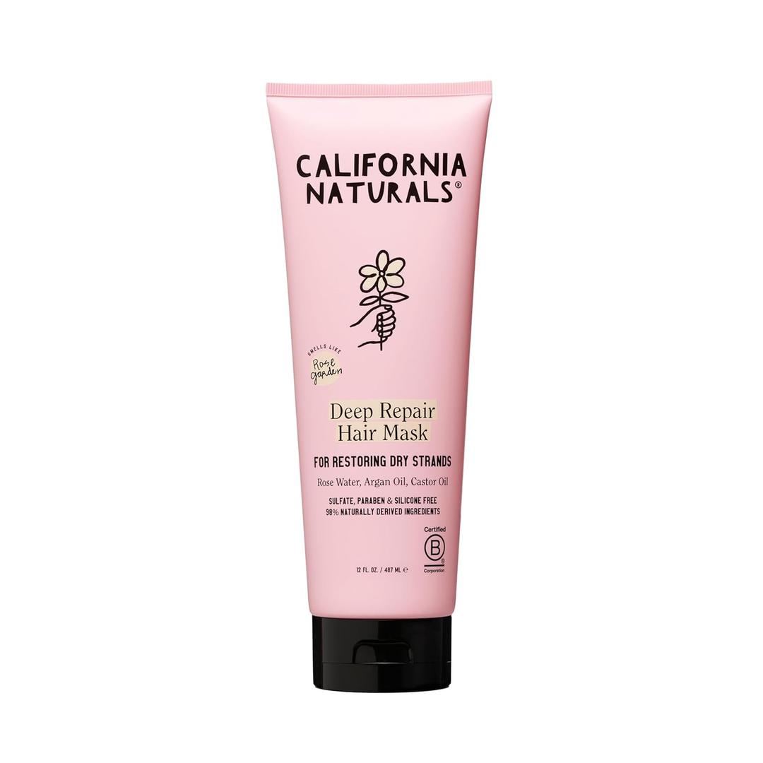 California Naturals Deep Repair Hair Mask, Paraben and Sulfate Free, Deep Conditioner for Dry, Damaged Hair, Vegan, Hydrating and Conditioning, For Curly, Frizzy, All Hair Types, 12 fl oz