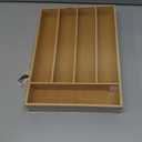 Silverware Organizer Kitchen Drawer Organizer Utensil Organizer Bamboo Silverware Holder Cutlery Organizer in Drawer Flatware Organizer Tray(5 slots, Natural)