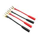 Banana Jack to Spade Adapter Cable 4mm - 4 Pack Speaker Wire Connector 3 Inch Gold Plated for Home Theater Amplifier