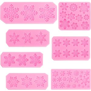 Christmas Snowflake Silicone Molds,Christmas Snow Chocolate Fondant Mold for Cake Candy Sugarcraft Cake Decoration Sugar Cupcake Topper Polymer Clay Crafts
