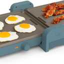 bella 10"x20" Fold and Store Griddle, Non-Toxic, Ceramic Coating, Surf