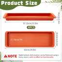 Cinnvoice 4 Pack Terracotta 24 x 8 x 1.6 Inch Rectangle Plant Saucer Large Plastic Plant Tray Water Drip Trays for Windowsill Flower Pot Planter Drainage Germination Garden Indoor Outdoor Use