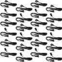 Macarrie 24 Pcs Clip in Lamp Cord with E12 Light Socket Single Lamp Replacement Cord for Holiday Christmas Village Accessories Decorations Switch Not Included, 6 ft (Black)