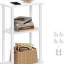 TUTOTAK Small Side Table, Narrow End Table, Bedside Table, Couch Side Table with Wheels for Living Room or Bedroom, White TB01BW061