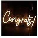 Nordstylee LED Congrats Neon Sign Word Light Up Signs for Congratulations Graduation Ceremony Celebration Party, Home,Bar,College,Hotel,Restaurant,Cafe Decoration Graduation/Grad Gift (Warm white)