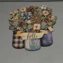 Boao Welcome Winter Door Decoration Hello Winter Wooden Sign Wall Snowflake Hanger Plaque for Christmas Outdoor Indoor Farmhouse Porch Decor