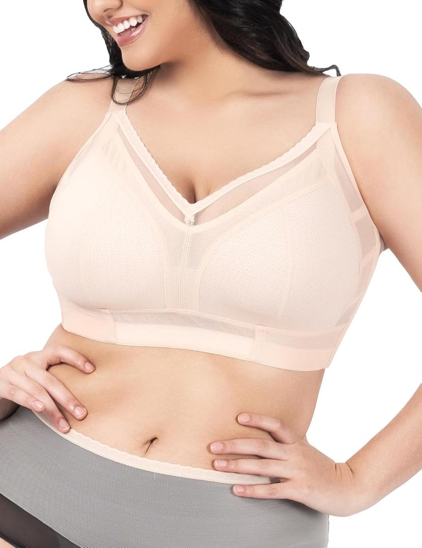 Full Coverage Minimizer Bras for Women No Underwire Plus Size Wireless Bras Unlined Support Comfort Everyday Bra - 36D