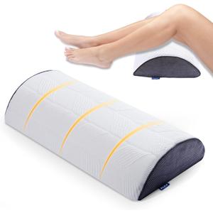 Large Knee Pillow for Back Sleeping,Leg Pillow for Side Sleepers,Memory Foam Knee Pillows for Sleeping, Half Moon Bolster Pillow for Neck Pain Relief with Pillowcase 24" x 14" x 5.5"