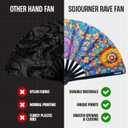 SoJourner Bags Mandala Trippy Wonders Rave Fan - Large Folding Clack Fan for Men and Women - Rave Accessories for EDM, Line Dancing, Cosplay, Concerts and More