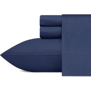 Nautica - Twin XL Bed Sheets, Cotton Percale Bedding Set with Matching Pillowcase, Crisp & Cool, Fully Elasticized, Dorm Essentials (Captains Navy)