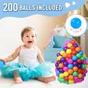 Foam Ball Pit for Toddlers with 200 Balls, Large Baby Ball Pit for Babies with Soft Memory Sponge, Indoor Outdoor Baby Playpen, Kids Play Ball Pool, Gift Toys for Infants Boys and Girls, 33.5x10.5"/200 Rainbow Balls