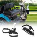 No Drilling Golf Cart Bag Holder Attachment with Sand Bottle Kit,Adjustable Golf Cart Rear Seat Bag Rack Compatible with Evolution Golf Cart D2 Classic Carrier & Forester,Better Fixation