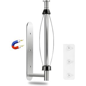 KIHOGEM Magnetic Paper Towel Holder, One Hand Operable Paper Towel Holder Wall Mount with Strong Magnetic Backing and Self-Adhesive for Kitchen Refrigerator RVs Grill Garage(Silver)
