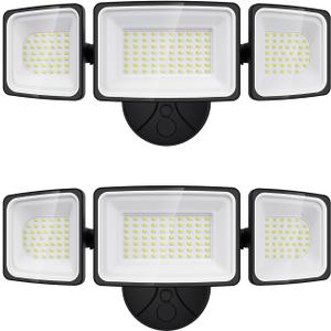 Onforu 130W Flood Lights Outdoor, 2 Packs Outdoor Security Lights 13000LM, 6500K LED Outdoor Flood Lighting Fixture, 3 Adjustable Heads, IP65 Waterproof Exterior Floodlight for Yard,Garage,Eave Mount (Black)