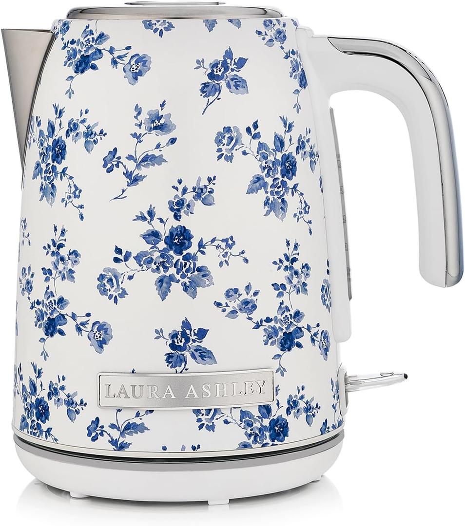 Laura Ashley Stainless Steel Electric Kettle 1.7 Liter  1500W Rapid Boil Electric Kettles for Boiling Water  Electric Tea Kettles Automatic Shut Off  Overheat & Boil Dry Protection Jug Kettle