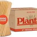 Bulk | Cocktail 6" Agave Straws | 2000 count | Sustainable & Compostable Drinking Straws made from Upcycled Agave Plant Fiber | Long-Lasting, Durable Drinking Straws that Won't Get Soggy, Standard