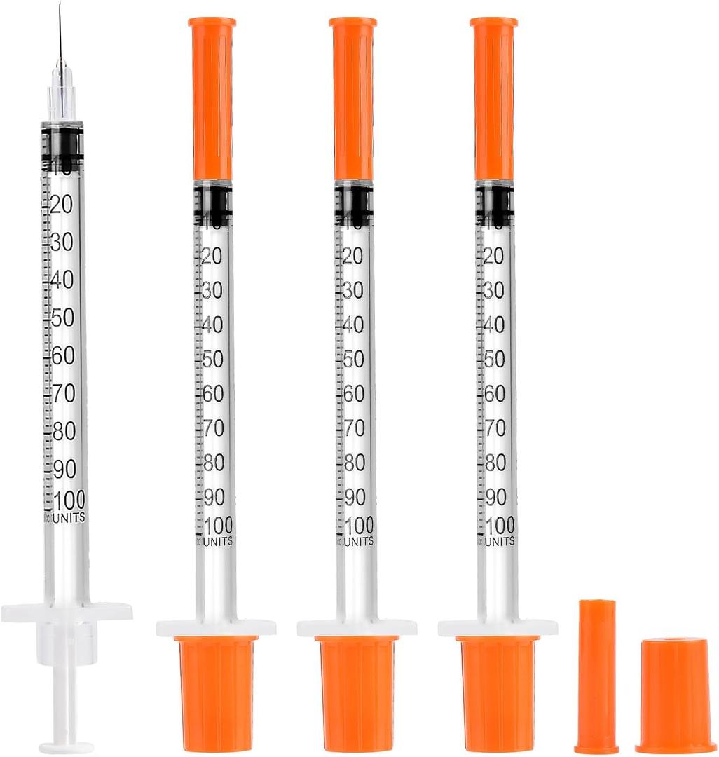 30 PACK U-100 Syringes 30G 5/16" (8mm) 1ml/cc, Disposable Syringe, Lab Supplies, Individual Wrapped