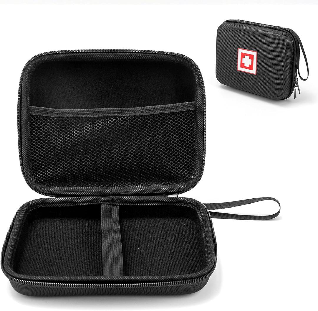 Protective Carrying Case for Portable Nebulizer, Travel Medical Bag with Hard Shell for Inhaler Spacer, Masks, Asthma Accessories Emergency Medicine Storage Bag for Kids and Adults (Black)