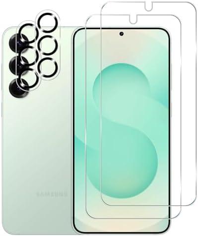 BIGFACE Galaxy S25 Plus Tempered Glass Screen Protector + Camera Lens Protector [2 + 2 Pack][Case Friendly][Anti-Scratch][Ultrasonic Fingerprint Unlock] HD Protective Film for Samsung Galaxy S25 Plus, Set of 2