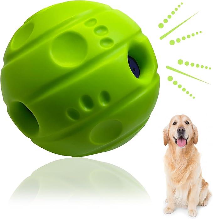 Large Wobble Giggle Ball for Dogs Wobble Ball Interactive Dog Toys Ball Giggle Sounds When Shake or Roll for Indoor Outdoor Dog Training Playing Dog Gifts-5.51in (Green)