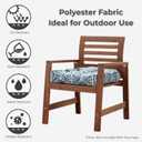 20x20 Square Tufted Outdoor Seat Cushion, Reversible Patio Chair Cushion with Ties, Durable Polyester Fabric, Eco-Friendly Recycled Fill, Weather-Resistant – Indigo Blue Lattice, Set of 2