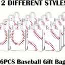 BQK 16pcs Baseball Snack Bags For Kids with Handles Baseball Goodie Bags Favors Baseball Treat Bags Baseball Gift Bags Baseball Theme Party Supplies Baseball Birthday Party Supplies