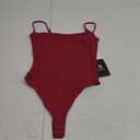 SUUKSESS Women Sexy Square Neck Thong Bodysuit Backless Cami Bodysuit Top, Small, Maroon 