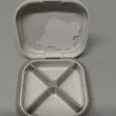 Small Pill Case, Travel Pill Organizer, Small Pill Box, Pill Container for Purse 4 Compartments, Daily Compact Travel Medicine Holder for Vitamins Medication (White Grey)