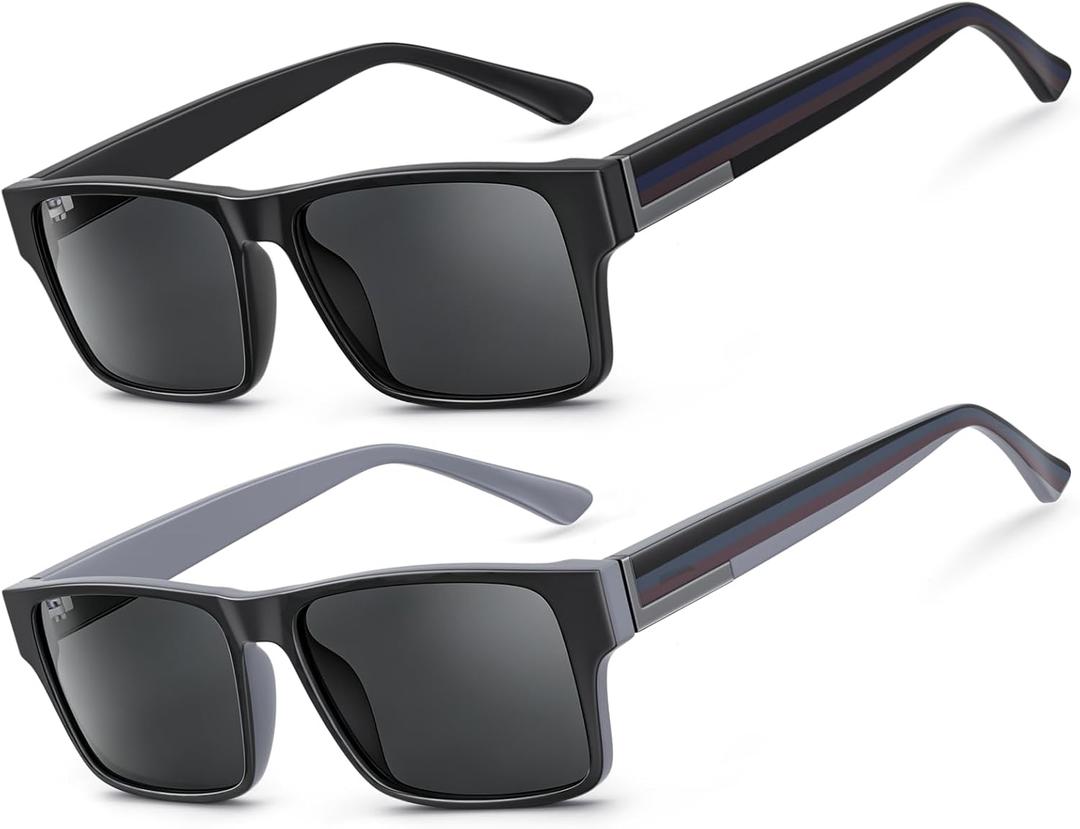 2 Pack Excellent Unbreakable Reader Sunglasses for Men with UV400 Protection Outdoors, TR90 Thick Frame Tinted Reading Glasses Anti UV/Eye Strain Sun Readers No-Line Dark Lens & 2.5x - Not Bifocals