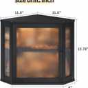 Corner Bread Box for Kitchen Countertop,Bread Storage for Homemade Bread, Double Layer Large Bamboo Kitchen Storage Bin with Window (Black, Medium)